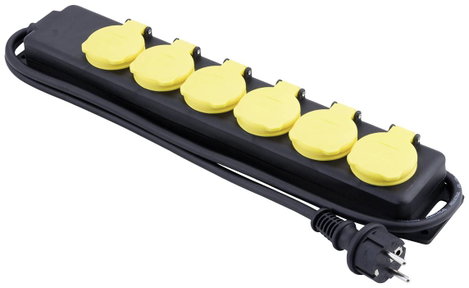 Heitronic 45059 Elosztó kapcsoló nélkül Fekete/sárga Gyermekvédelem 2. kép