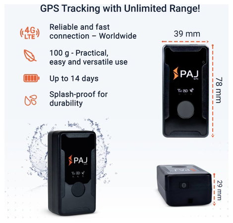 PAJ GPS EASY FINDER 4G GPS adatgyűjtő Személykövetés, Multifunkciós követés, Poggyász nyomkövetőrend 6. kép