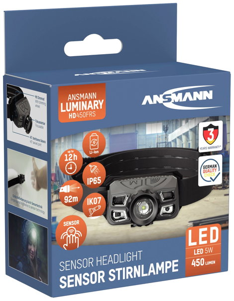 Ansmann HD450FRS LED Fejlámpa Akkuról üzemeltetett 450 lm 1600-0528 4. kép