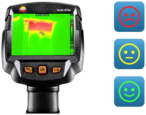 testo 872s Baudiagnose-Set Hőkamera -30 - +650 °C 240 x 180 Pixel 9 Hz 4. kép
