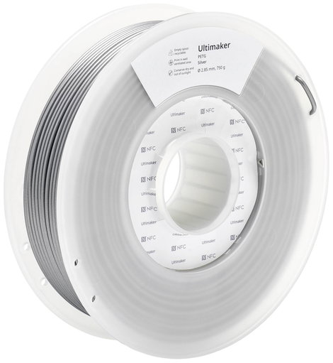 UltiMaker 227326 3D nyomtatószál PETG vegyileg ellenálló, hőálló 2.85 mm 750 g Ezüst 1 db