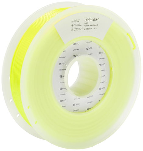 UltiMaker 227342 3D nyomtatószál PETG vegyileg ellenálló, hőálló 2.85 mm 750 g Sárga (átlátszó) 1 db 2. kép
