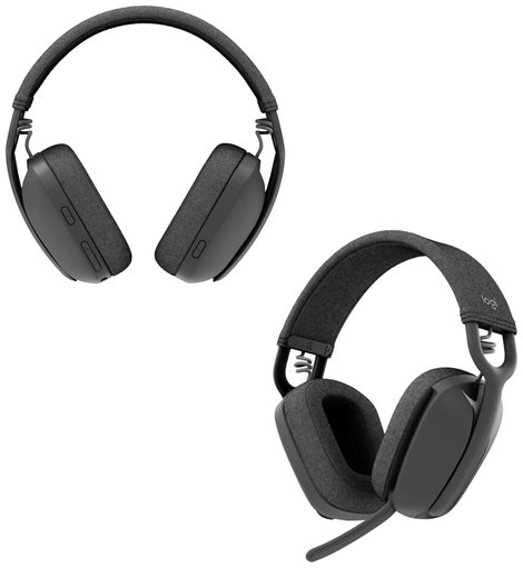 Logitech ZONE VIBE 100 Over Ear headset Bluetooth® Stereo Grafit mikrofon zajelnyomás, Noise Cancell 4. kép