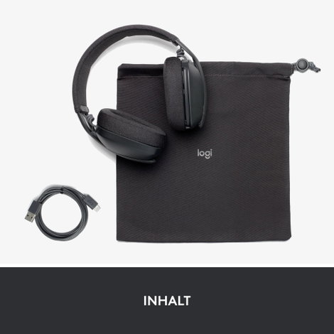 Logitech ZONE VIBE 100 Over Ear headset Bluetooth® Stereo Grafit mikrofon zajelnyomás, Noise Cancell 5. kép