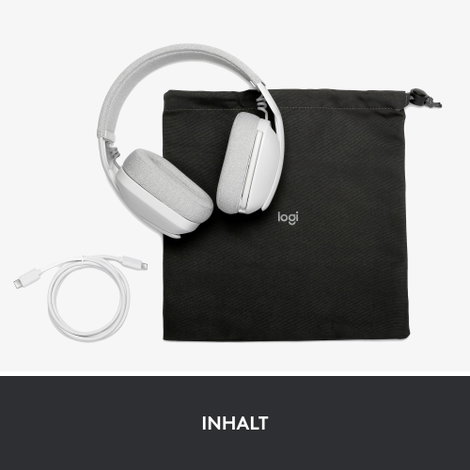 Logitech ZONE VIBE 100 Over Ear headset Bluetooth® Stereo Fehér mikrofon zajelnyomás, Noise Cancelli 5. kép
