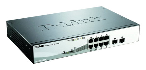 D-Link DGS-1210-08P/E Hálózati switch, RJ45/SFP 8 + 2 Port 20 GBit/s PoE funkció 2. kép