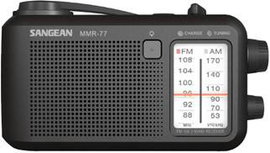 Sangean MMR-77 Kültéri rádió URH, AM Vészhelyzeti rádió Kézi kurbli, Fröccsenő víz ellen védett, Zse