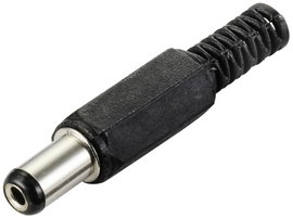 TRU COMPONENTS Kisfeszültségű csatlakozó Dugó, egyenes 5.5 mm 2.1 mm 1 db