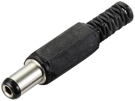 TRU COMPONENTS Kisfeszültségű csatlakozó Dugó, egyenes 5.5 mm 2.1 mm 1 db