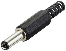 TRU COMPONENTS Kisáramú csatlakozó Dugó, egyenes 5.5 mm 2.1 mm 1 db
