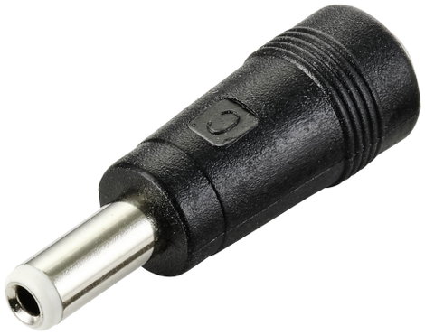 TRU COMPONENTS TC-10335996 Kisfeszültségű adapter Kisfeszültségű dugó - Kisfeszültségű alj 5.5 mm 2.