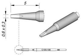 JBC Tools C115108 Forrasztóhegy Véső forma, Egyenes Hegy méret 0.3 mm Tartalom, tartalmi egységek re
