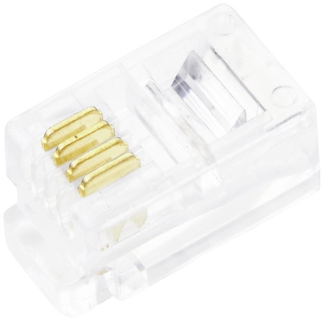TRU COMPONENTS TRU Components 4P4C RJ10 moduláris csatlakozó TC-10336056 Dugó, egyenes Pólusszám 4P4 2. kép