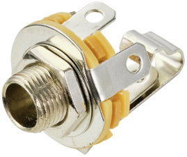 TRU COMPONENTS TC-10336004 Jack csatlakozó, 6,35 mm Alj, beépíthető, függőleges Pólusszám: 2 1 db