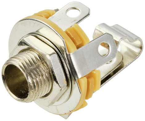 TRU COMPONENTS TC-10336004 Jack csatlakozó, 6,35 mm Alj, beépíthető, függőleges Pólusszám: 2 1 db
