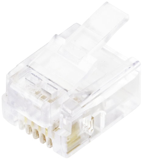 TRU COMPONENTS TRU Components 6P4C RJ11 moduláris csatlakozó TC-10336036 Dugó, egyenes Pólusszám 6P4