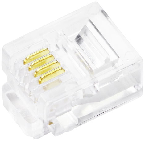 TRU COMPONENTS TRU Components 6P4C RJ11 moduláris csatlakozó TC-10336036 Dugó, egyenes Pólusszám 6P4 2. kép