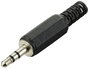 TRU COMPONENTS TC-10338320 Jack csatlakozó, 3,5 mm Dugó, egyenes Pólusszám: 1 Sztereo Fekete 1 db bélyegkép