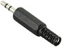 TRU COMPONENTS TC-10338320 Jack csatlakozó, 3,5 mm Dugó, egyenes Pólusszám: 1 Sztereo Fekete 1 db 2. bélyegkép