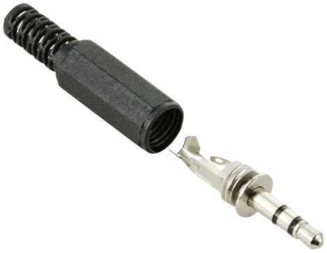 TRU COMPONENTS TC-10338320 Jack csatlakozó, 3,5 mm Dugó, egyenes Pólusszám: 1 Sztereo Fekete 1 db 4. kép