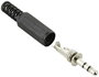 TRU COMPONENTS TC-10338320 Jack csatlakozó, 3,5 mm Dugó, egyenes Pólusszám: 1 Sztereo Fekete 1 db 4. bélyegkép