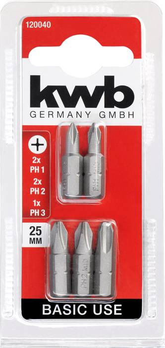 kwb 120040 Kereszthornyú bit 5 részes 2. kép