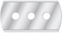 3 lyukú cserepenge háztartási kaparókhoz, 43 x 23 mm kwb 023905 bélyegkép