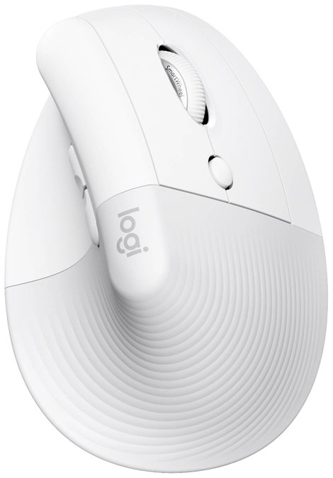 Logitech Lift for Mac Vertical Ergonomic Ergonomikus egér, WLAN egér Vezeték nélküli Optikai Világos