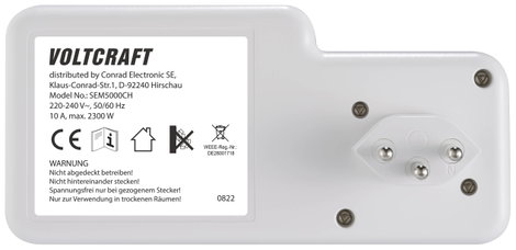 VOLTCRAFT SEM5000 CH Energiafogyasztás mérő Költség előrejelzés, Riasztó funkció, Beállítható áramta 3. kép