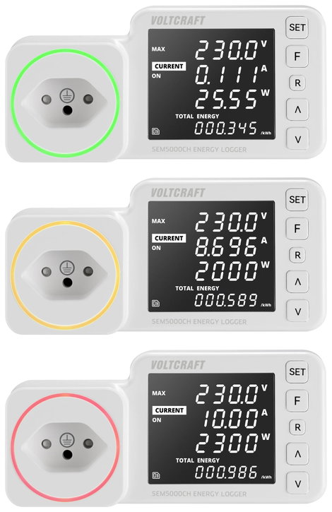 VOLTCRAFT SEM5000 CH Energiafogyasztás mérő Költség előrejelzés, Riasztó funkció, Beállítható áramta 5. kép