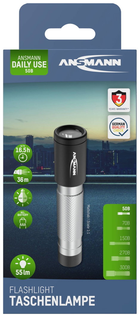 Ansmann Daily Use 50B LED Kézilámpa Elemekről üzemeltetett 56 lm 16.5 óra 41 g 10. kép