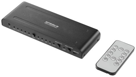 SpeaKa Professional SP-HDA-550 4 port HDMI switch ARC (Audio Return Channel) 4096 x 2160 pixel