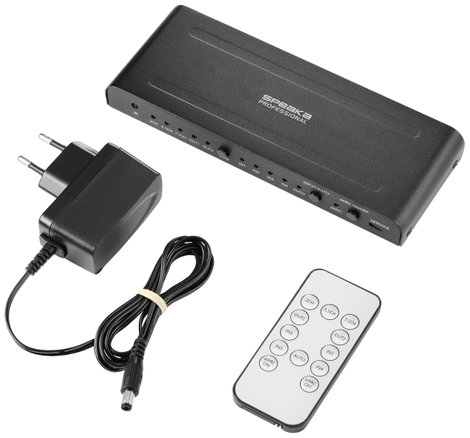 SpeaKa Professional SP-HDA-550 4 port HDMI switch ARC (Audio Return Channel) 4096 x 2160 pixel 5. kép