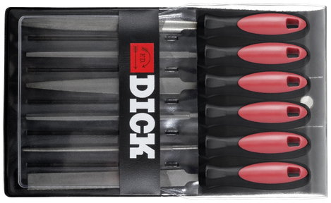 Dick 1187102-2K Kulcsreszelő készlet 6 db. 100/2 fekete műanyag zacskóban " DICK" , 2K fogan