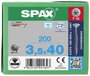 SPAX SPAX Seko-T-Tg 197000350403 Facsavar 3.5 mm 40 mm Torx, E TORX 88091 Nemesacél V2A Rozsdamentes 4. bélyegkép