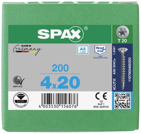 SPAX SPAX Seko-T 1197000400203 Facsavar 4 mm 20 mm Torx, E TORX 88091 Nemesacél V2A Rozsdamentes 200 4. kép