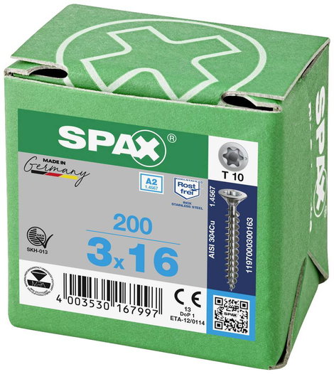 SPAX SPAX Seko-T 1197000300163 Facsavar 3 mm 16 mm Torx, E TORX 88091 Nemesacél V2A Rozsdamentes 200 3. kép