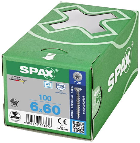 SPAX SPAX Seko-T 1197000600503 Facsavar 6 mm 50 mm Torx, E TORX 88091 Nemesacél V2A Rozsdamentes 100 3. kép