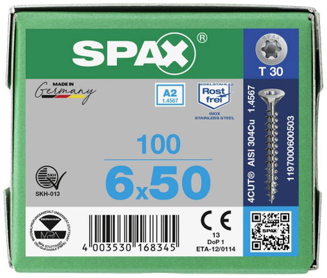 SPAX SPAX Seko-T 1197000600503 Facsavar 6 mm 50 mm Torx, E TORX 88091 Nemesacél V2A Rozsdamentes 100 4. kép