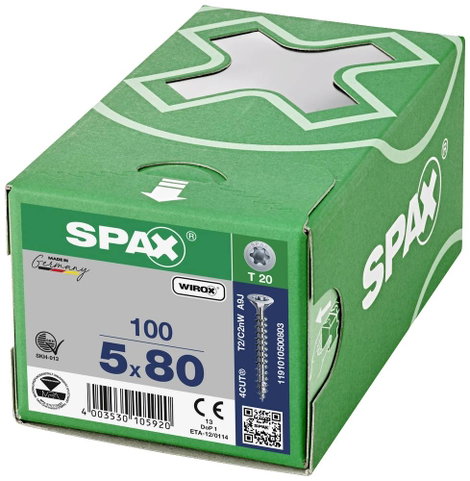 SPAX 1191010500803 Facsavar 5 mm 80 mm Torx, E TORX Acél Galvanikusan cinkezett 100 db 4. kép