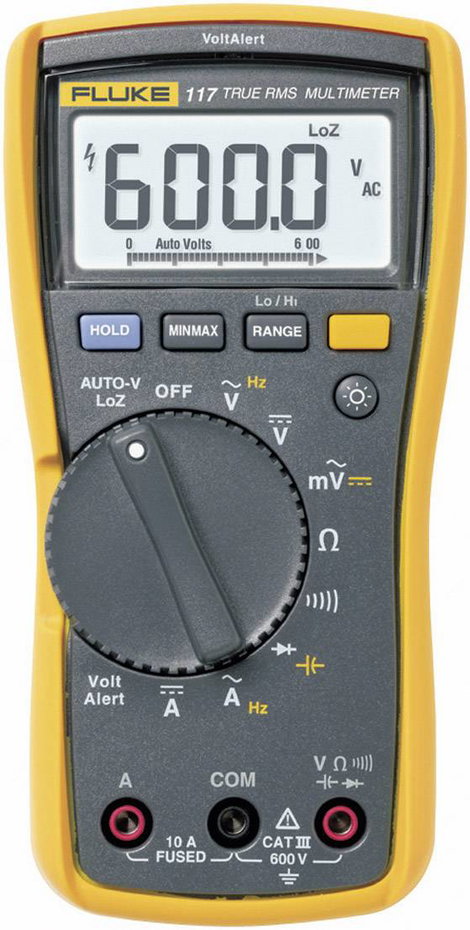 Fluke 117 Kézi multiméter Kalibrált (ISO) digitális CAT III 600 V Kijelző (digitek): 6000