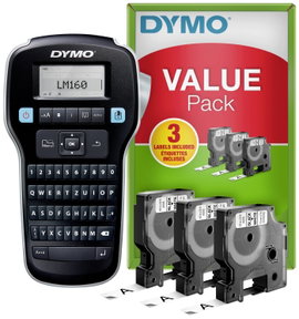 DYMO Labelmanager 160 Value Pack Feliratozó készülék Alkalmas feliratozó szalag: D1 12 mm, 9 mm, 6 m