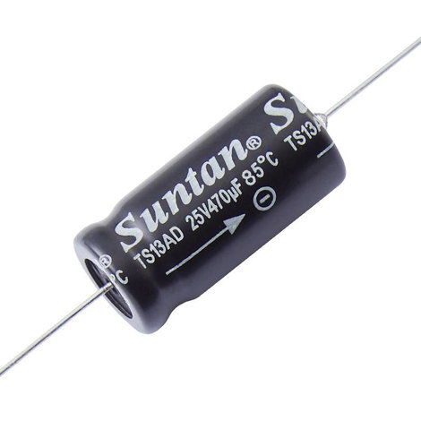 Suntan TS13AE1G471MSB000R Elektrolit kondenzátor Axiális kivezetéssel 470 µF 40 V 0.2 % (Ø x H) 22 m