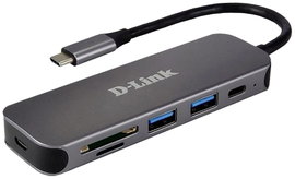 D-Link DUB-2325/E 5 port USB-C® (USB 3.1) Multiport hub Antracit