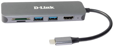 D-Link DUB-2327 6 port USB-C® (USB 3.1) Multiport hub Antracit 2. kép