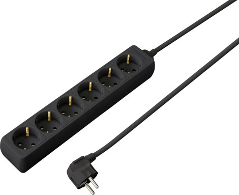 Sygonix SY-4890992 Hálózati elosztó Fekete Védőérintkezős 1 db