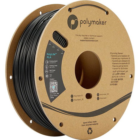 Polymaker PA02001 PolyLite 3D nyomtatószál PLA műanyag 1.75 mm 1000 g Fekete 1 db 3. kép