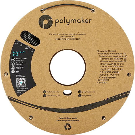 Polymaker PA02001 PolyLite 3D nyomtatószál PLA műanyag 1.75 mm 1000 g Fekete 1 db 4. kép
