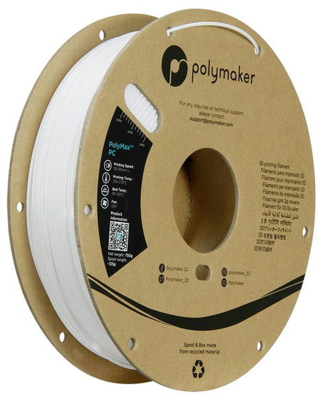 Polymaker PC02002 Polymax Tough 3D nyomtatószál PC (polikarbonát) nagy merevség, hőálló, ütésálló 1.
