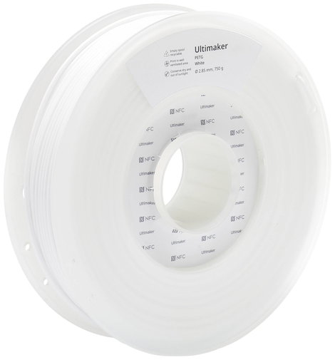 UltiMaker 227293 Ultimaker 3D nyomtatószál PETG vegyileg ellenálló, hőálló 2.85 mm 750 g Fehér 1 db